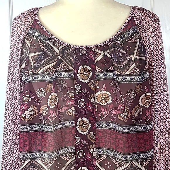 Halo Boho Mixed Prints Blouse - Picture 2 of 12